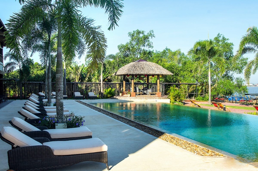 Three luxurious and expensive resorts in the picturesque region of the Mekong Delta, Southwest Vietnam. 8